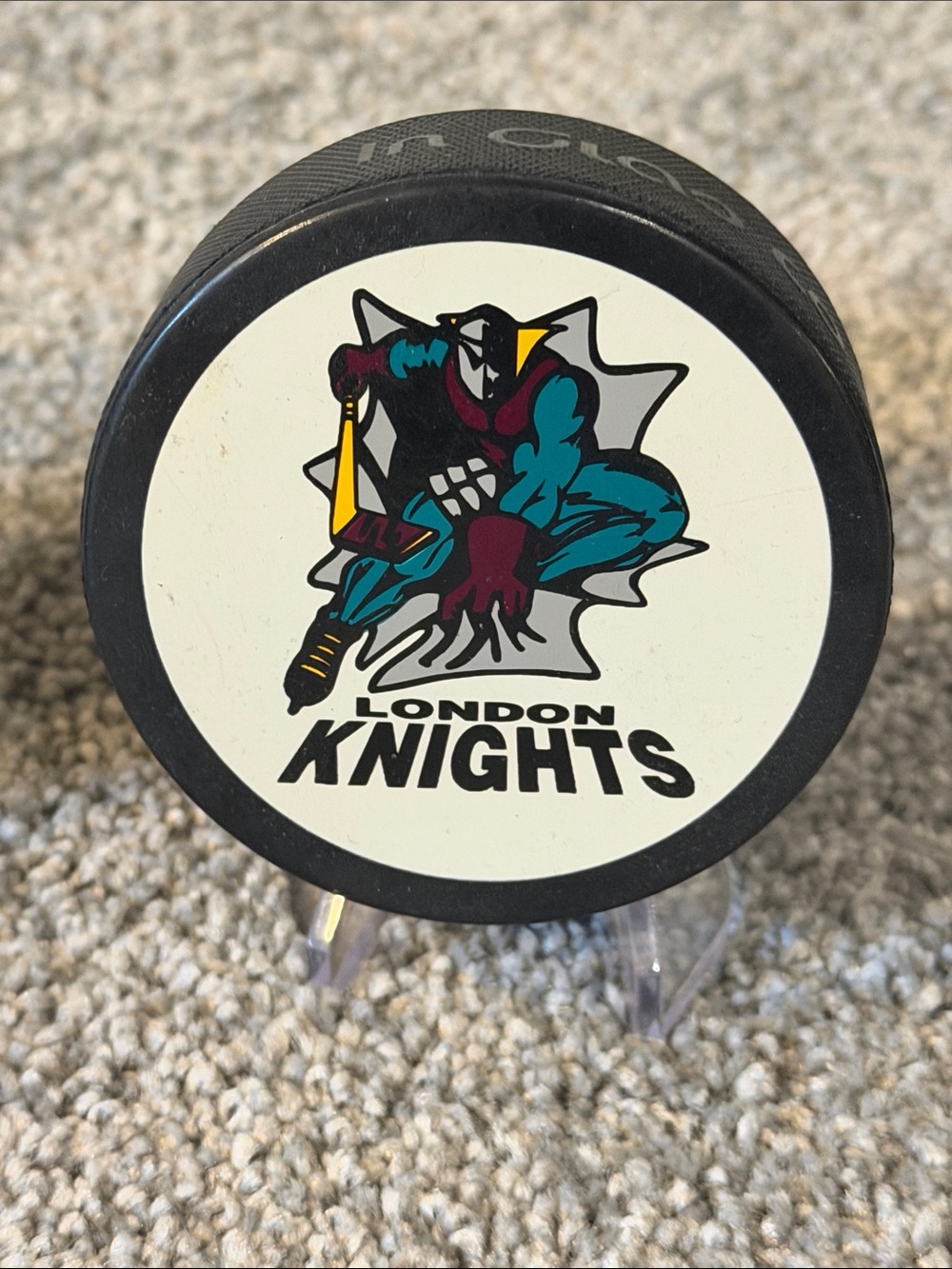 London Knights Inglasco Hockey Puck Official Circa 2000 logo